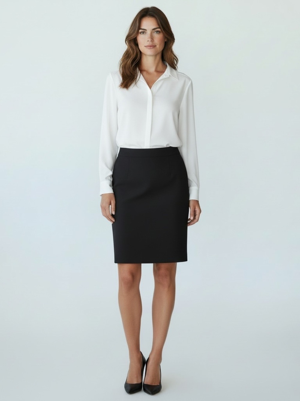 Armani Collezioni Classic Black Silk Mini Skirt 8